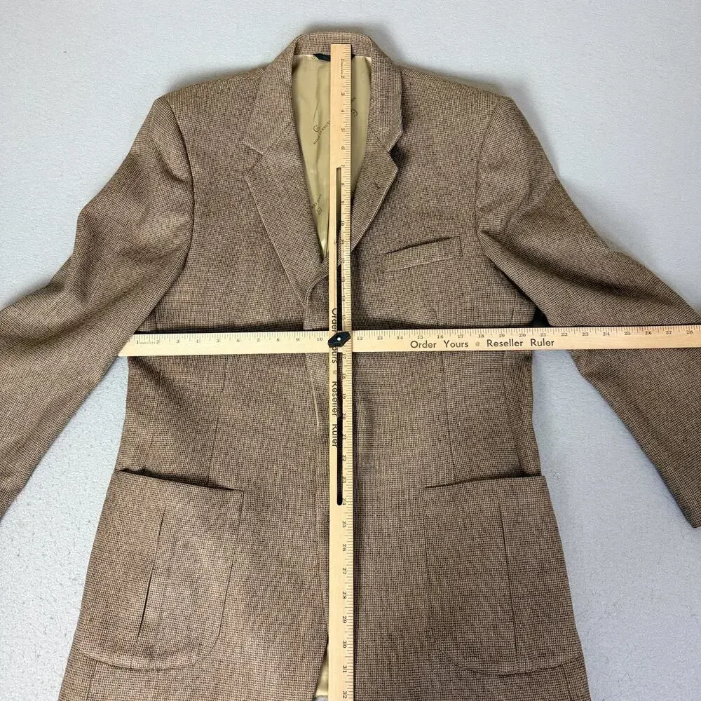 Vintage Nino Cerruti Rue Royale Men's Brown Pure Wool Blazer Sport Coat USA